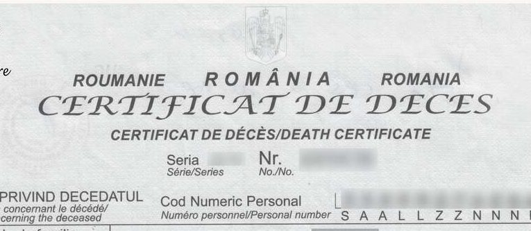 Eliberarea certificatului de deces
